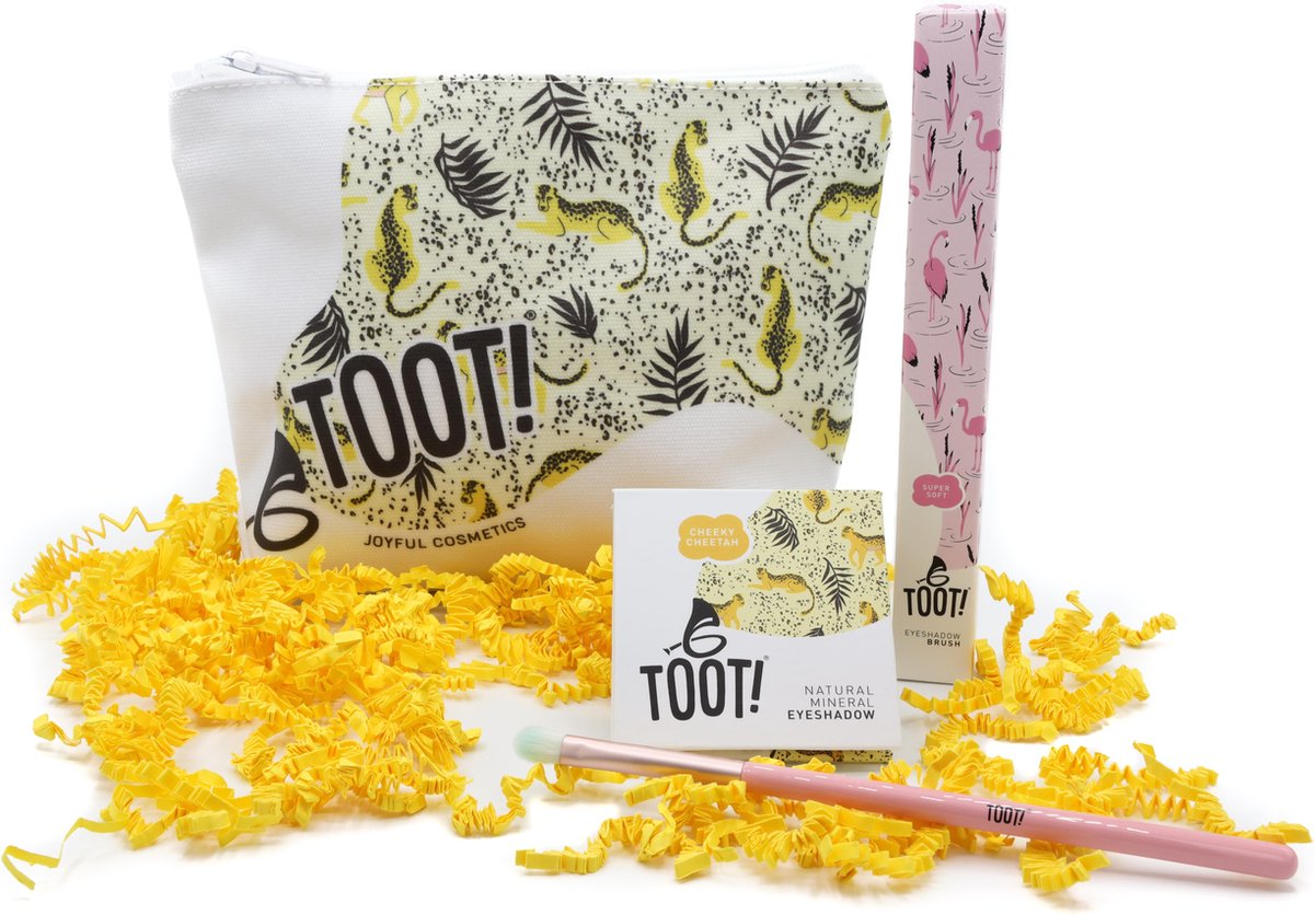 TOOT! Natuurlijke Kinder Make-up Set - Cheetah - Oogschaduw, Kwast, Tasje