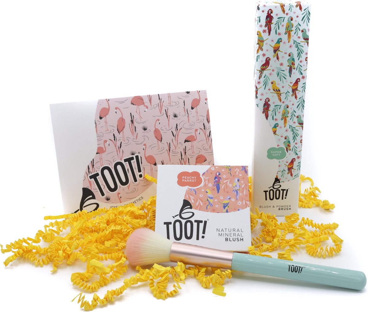 TOOT! Natuurlijke Kinder Make-up Set - Papegaai Perzik - Blush & Kwast