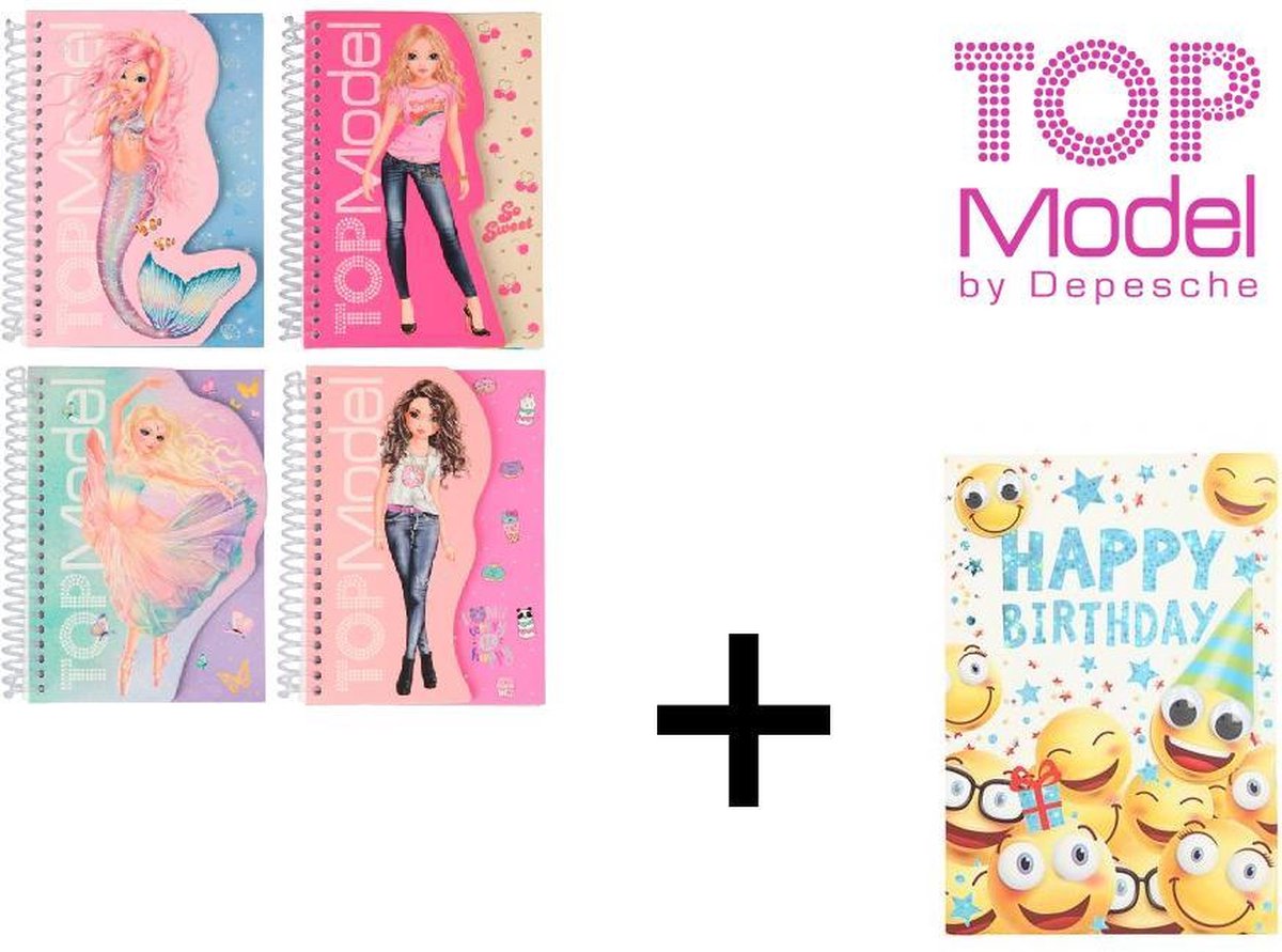 TOPModel notitieboek + Combi deal Kinderwens kaart + Gratis inpak zakje