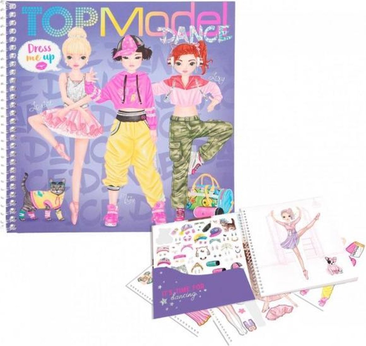 Topmodel DANCE Dress me Up Kleur en Stickerboek & Uitgumbare Kleurpotloden Combi-Deal