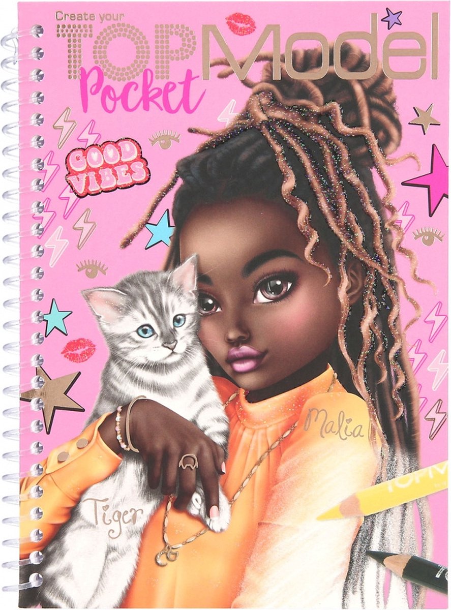 Topmodel Kleurboek Pocket Meisjes 13 X 17,5 Cm Roze 2-delig