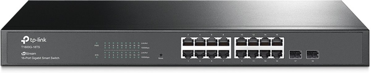 TP-LINK T1600G-18TS netwerk-switch Managed L2+ Gigabit Ethernet (10/100/1000) Zwart