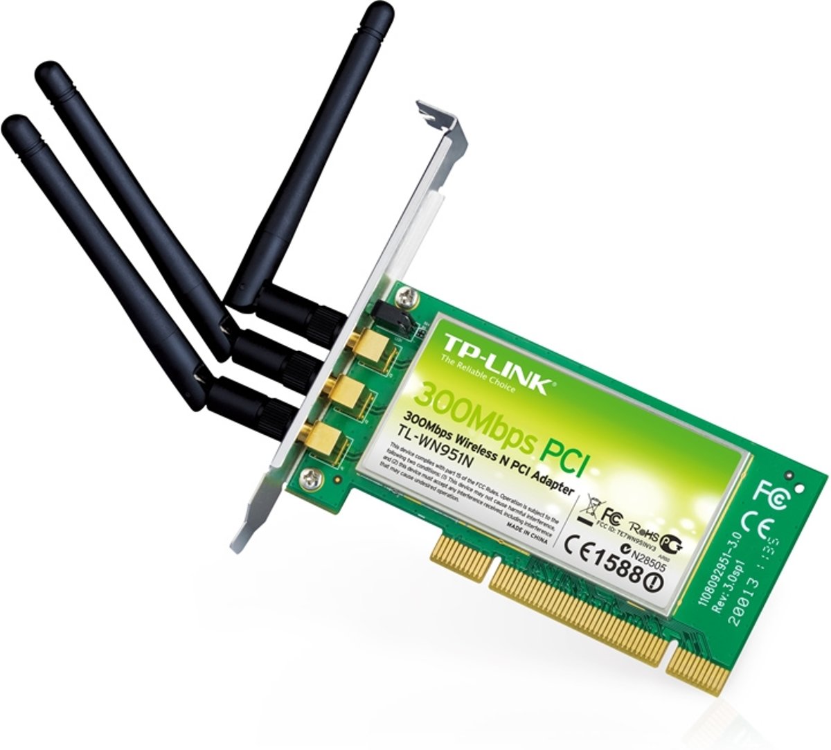 TP-LINK TL-WN951 Wireless N 300 Mbps PCI Adapter - Netwerkkaart