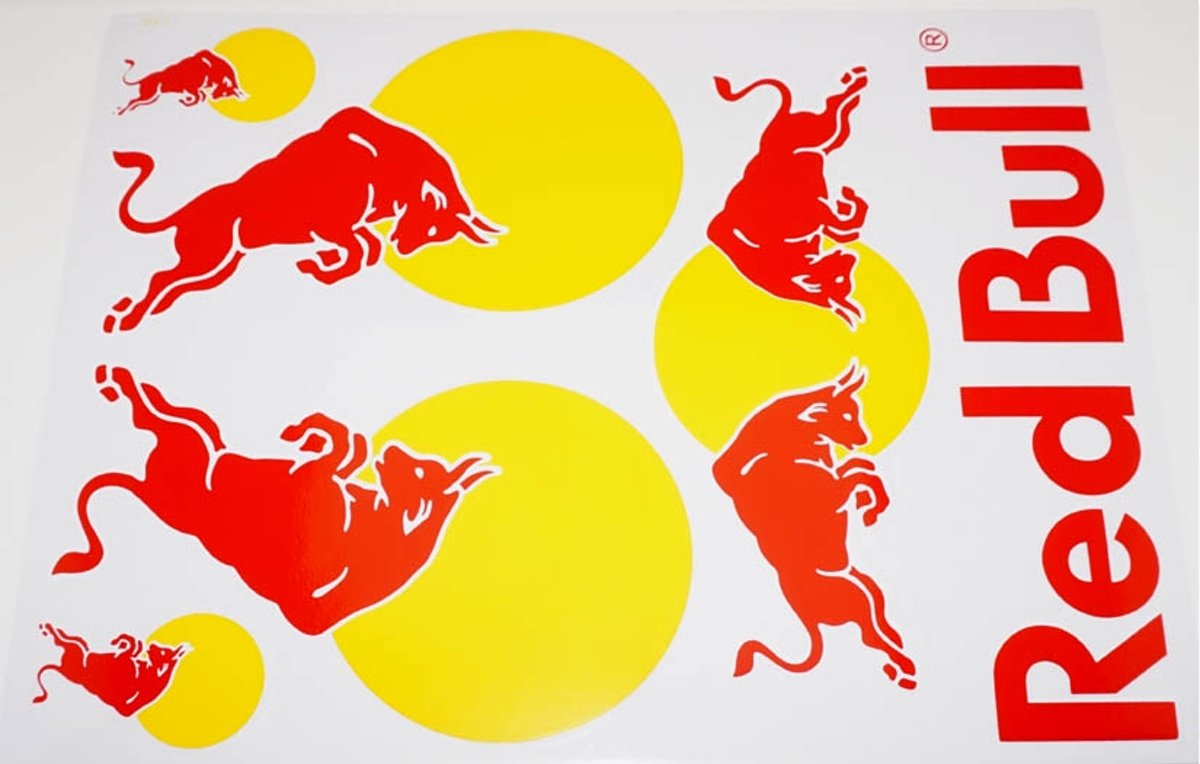 Stickers TPS, (Red Bull groot Geel-Rood 1), 1 st.