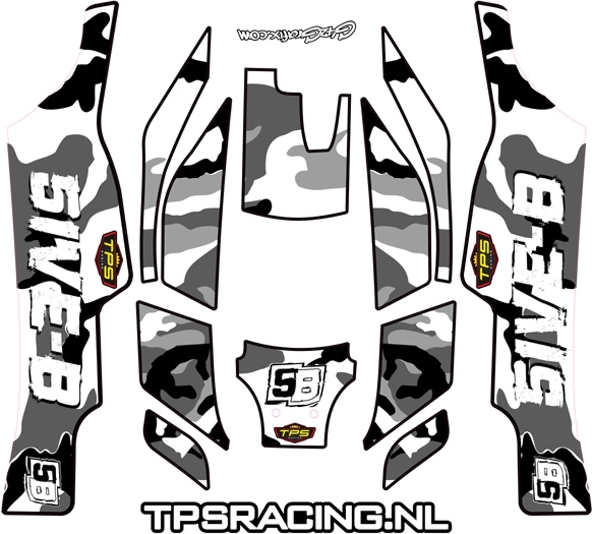 Stickers TPS, TLR 5IVE-B, (Wit), Set