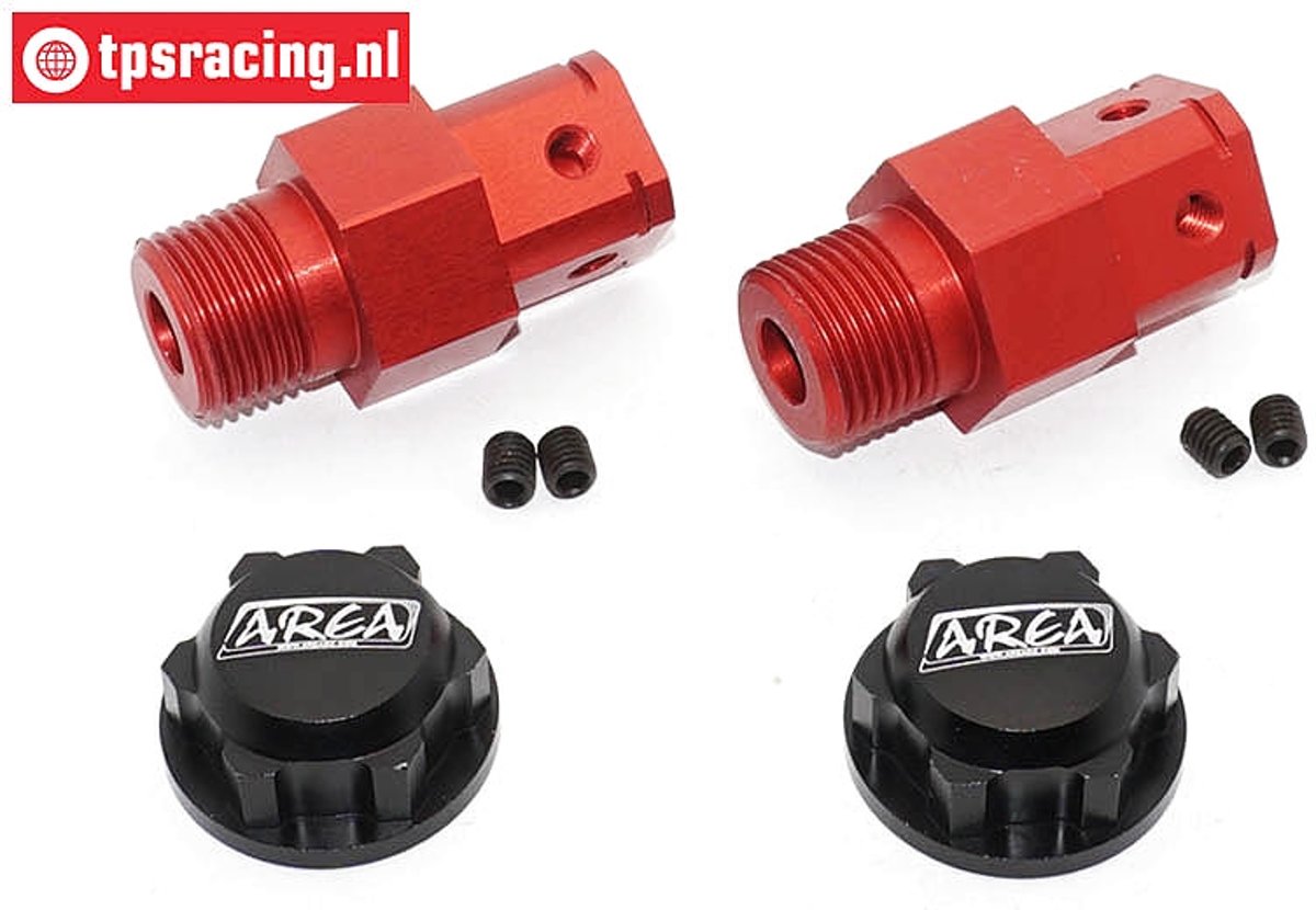 TPS0292/02B Aluminium Wiel adapter FG, Rood/Zwart, 2 St.