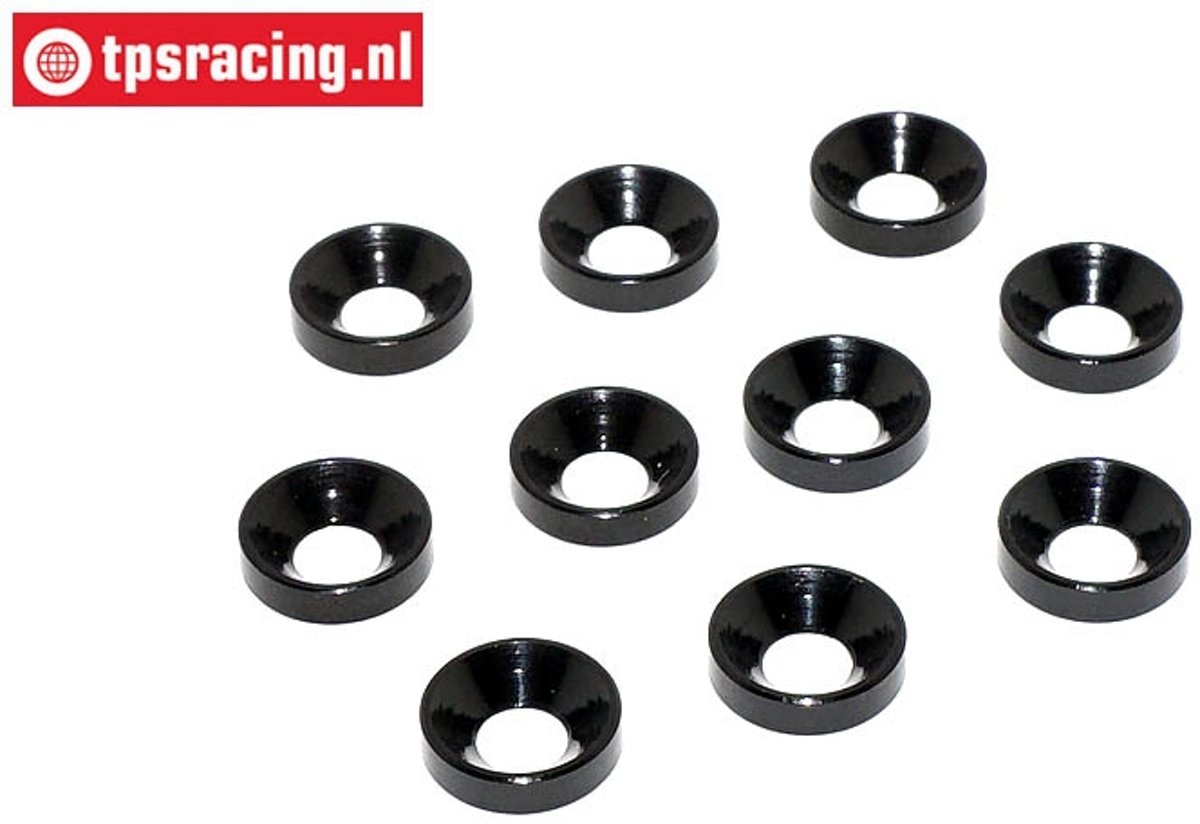 TPS1234/02 Aluminium verzonken ring Ø4 mm Zwart, 10 st.