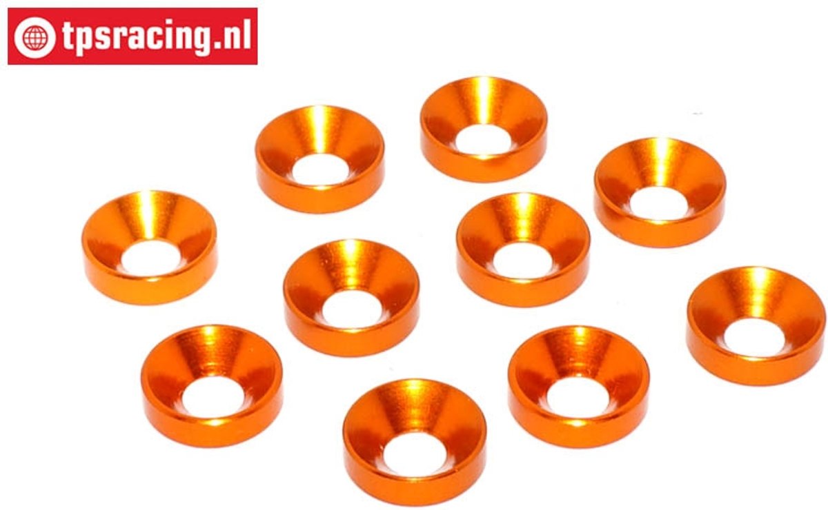 TPS1235/04 Aluminium verzonken ring Ø5 mm Oranje, 10 st.