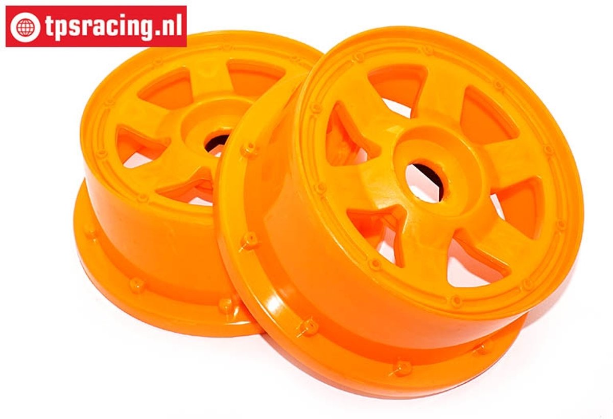 Velg, TPS 6-Spaaks Nylon Oranje, (Ø120-B60 mm), 2 st.