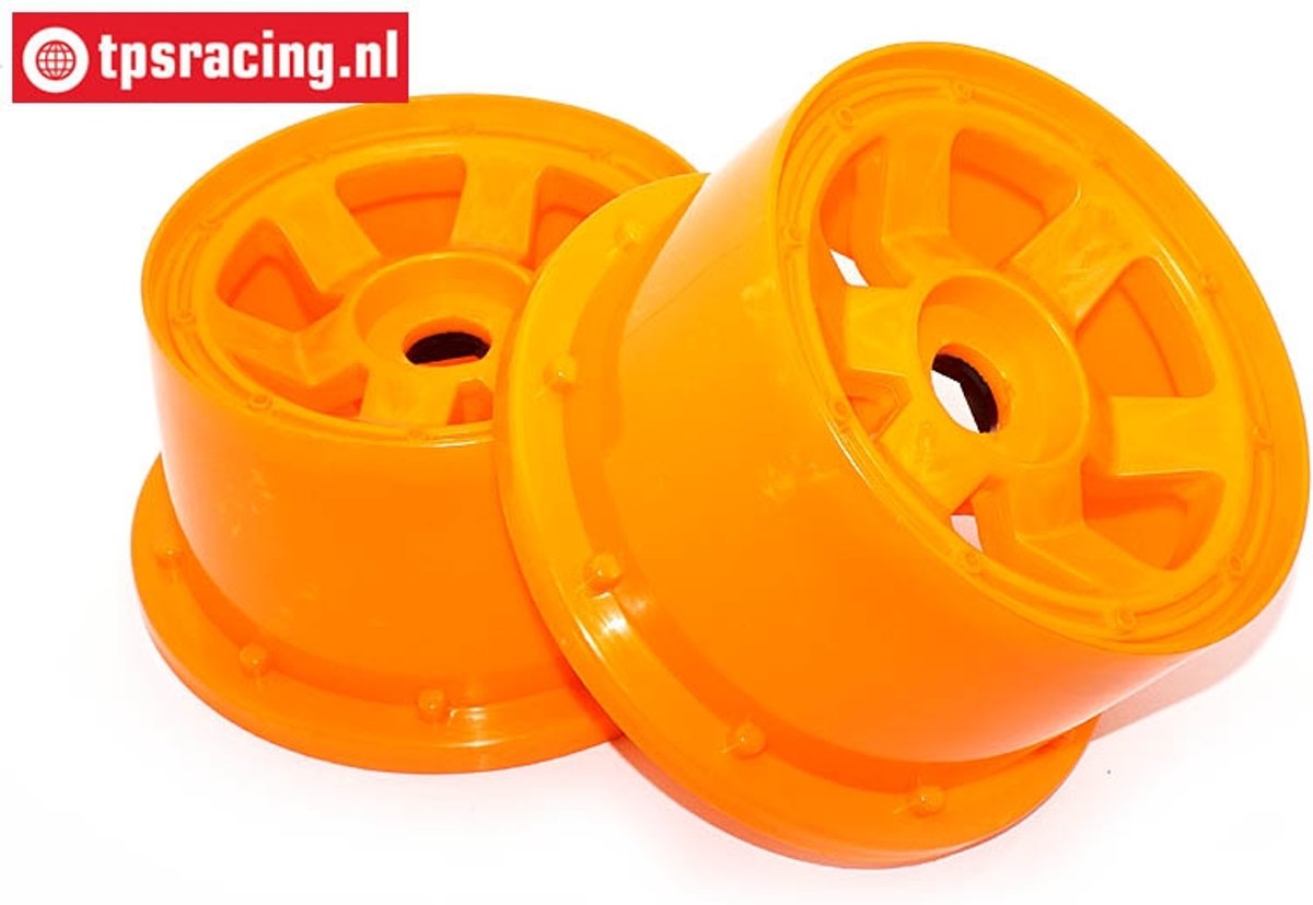 Velg, TPS 6-Spaaks Nylon Oranje, (Ø120-B80 mm), 2 st.