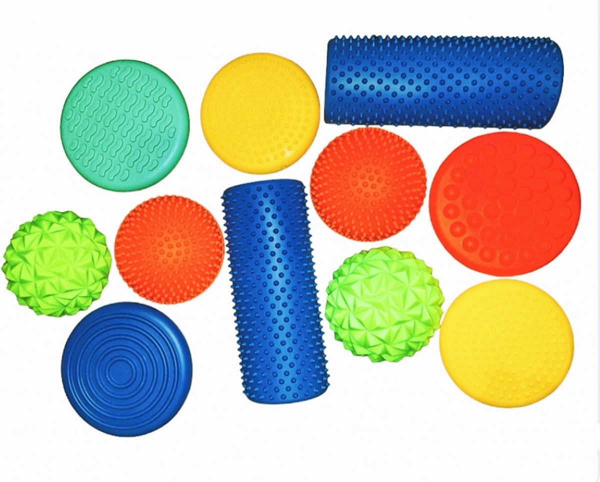 Sensorisch Pad 11-Delige Set - Voetmassage, Evenwichtstraining en Motorische Ontwikkeling - Perfect voor Kinderen en Gezinnen