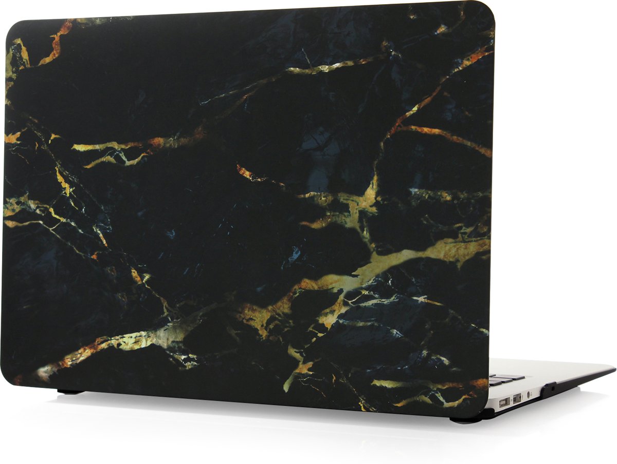 Tablet2you - Apple MacBook Air - hard case - hoes - Steen - Zwart - Goud - 13.3