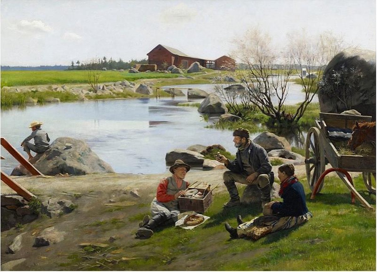 Kunst puzzel Gunnar Berndtson - Pauze aan de rivier (1000)