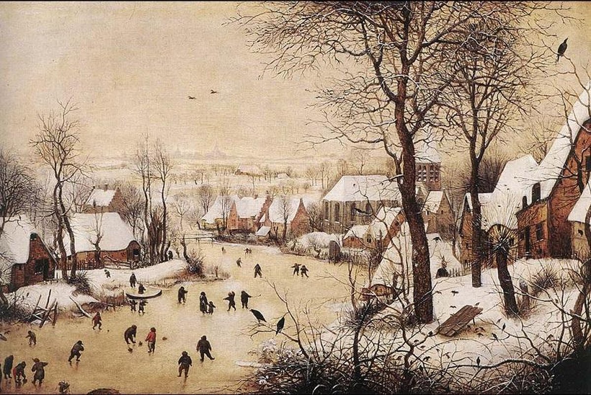 Kunst puzzel Pieter Bruegel Sr - Winterlandschap met schaatsers en vogelknip (1000)