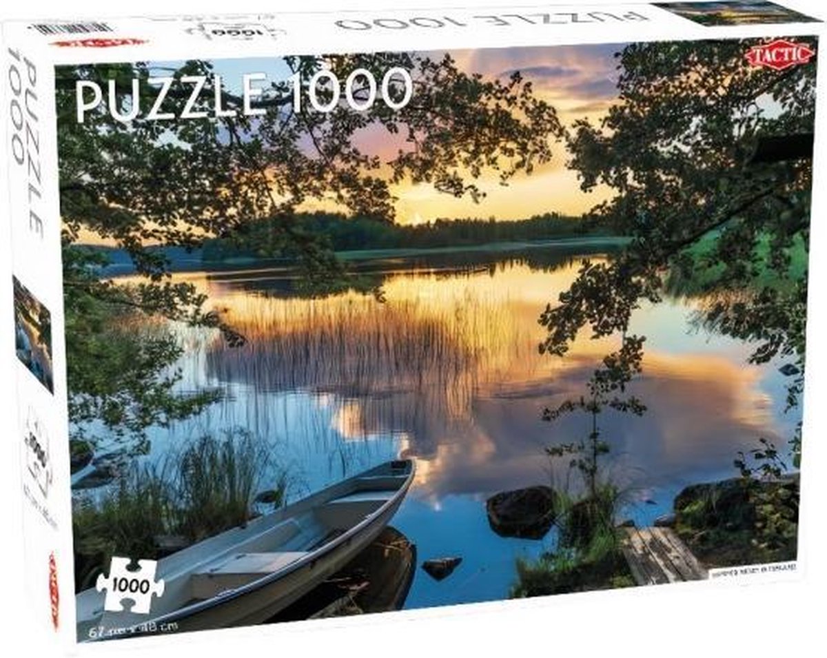 Tactic Puzzel 1000 Stukjes Volwassenen - Puzzels - Hobby - Legpuzzel - Natuur - Zomerse nacht in Finland