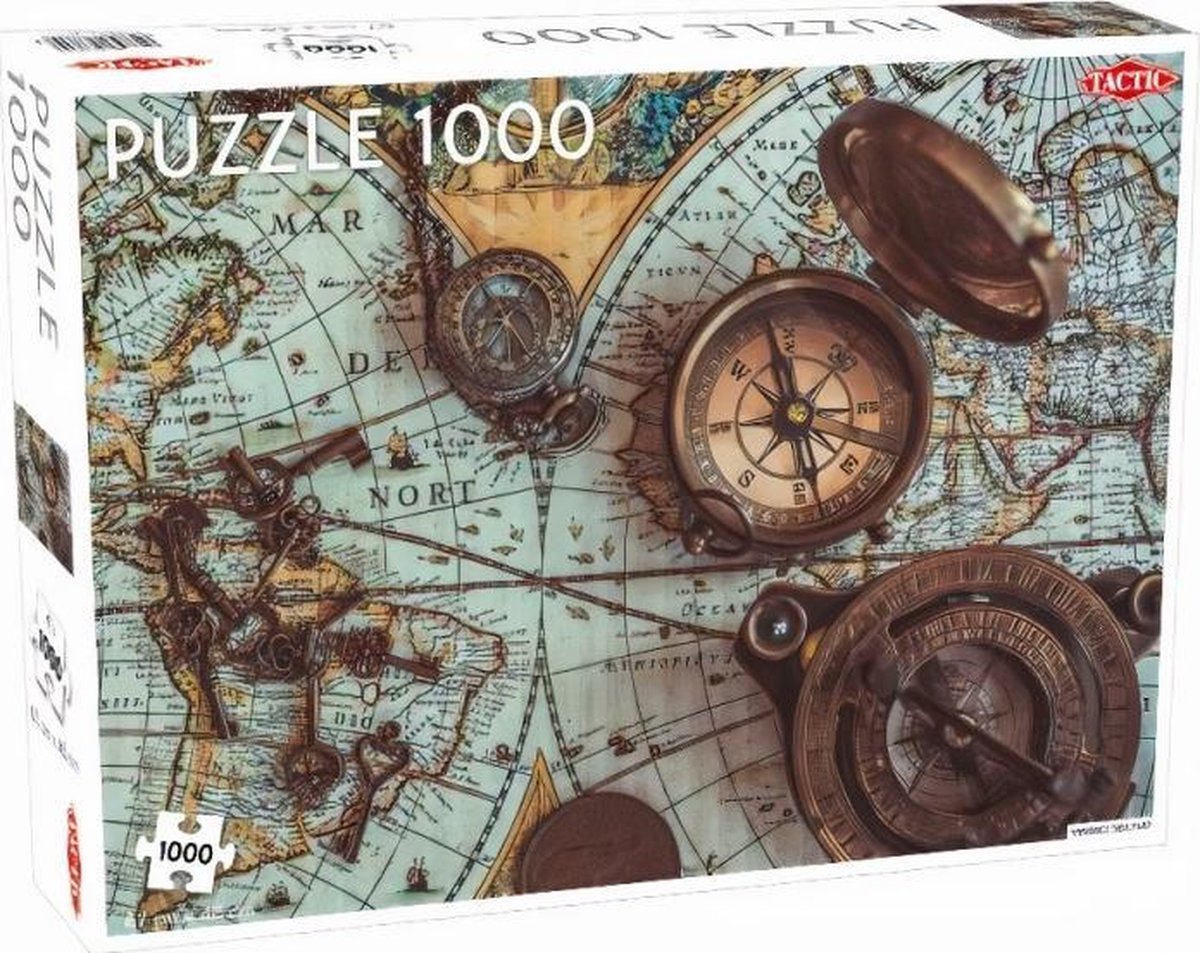 Tactic Puzzel 1000 Stukjes Volwassenen - Puzzels - Hobby - Legpuzzel - Vintage Wereldkaart