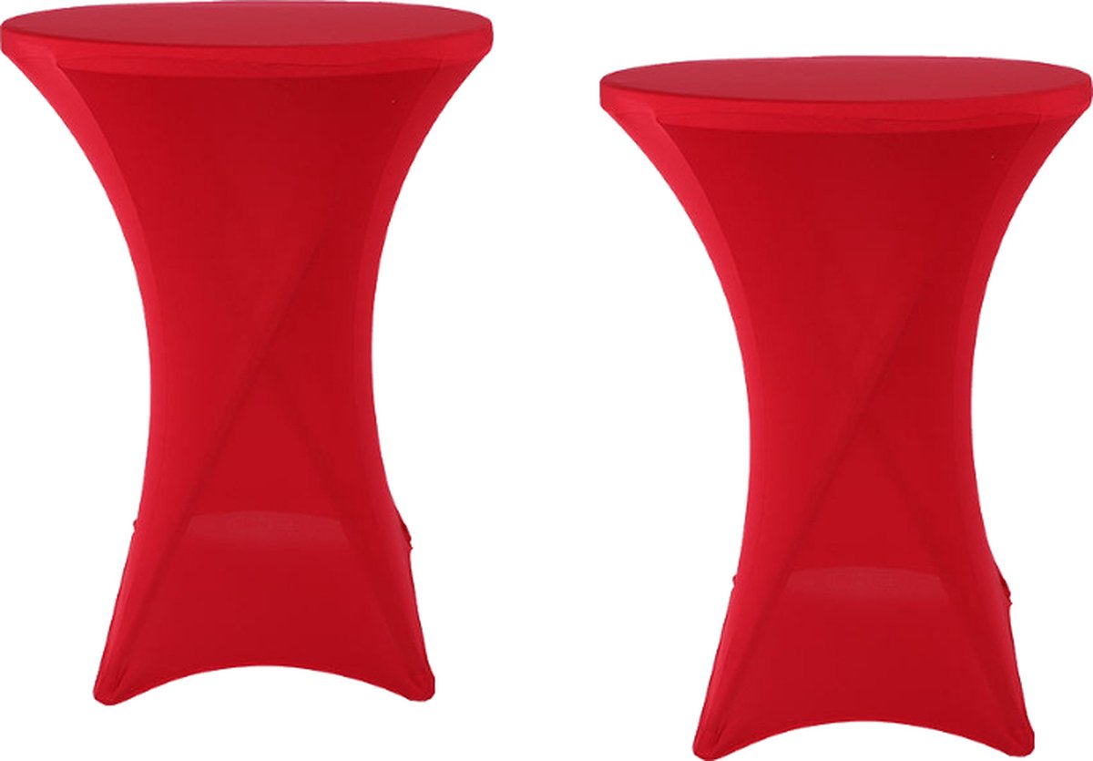 Statafelrok Donker Rood 80cm - Statafelhoes -   - Set van 2 - ∅80-85x110cm -  kenshop.nl