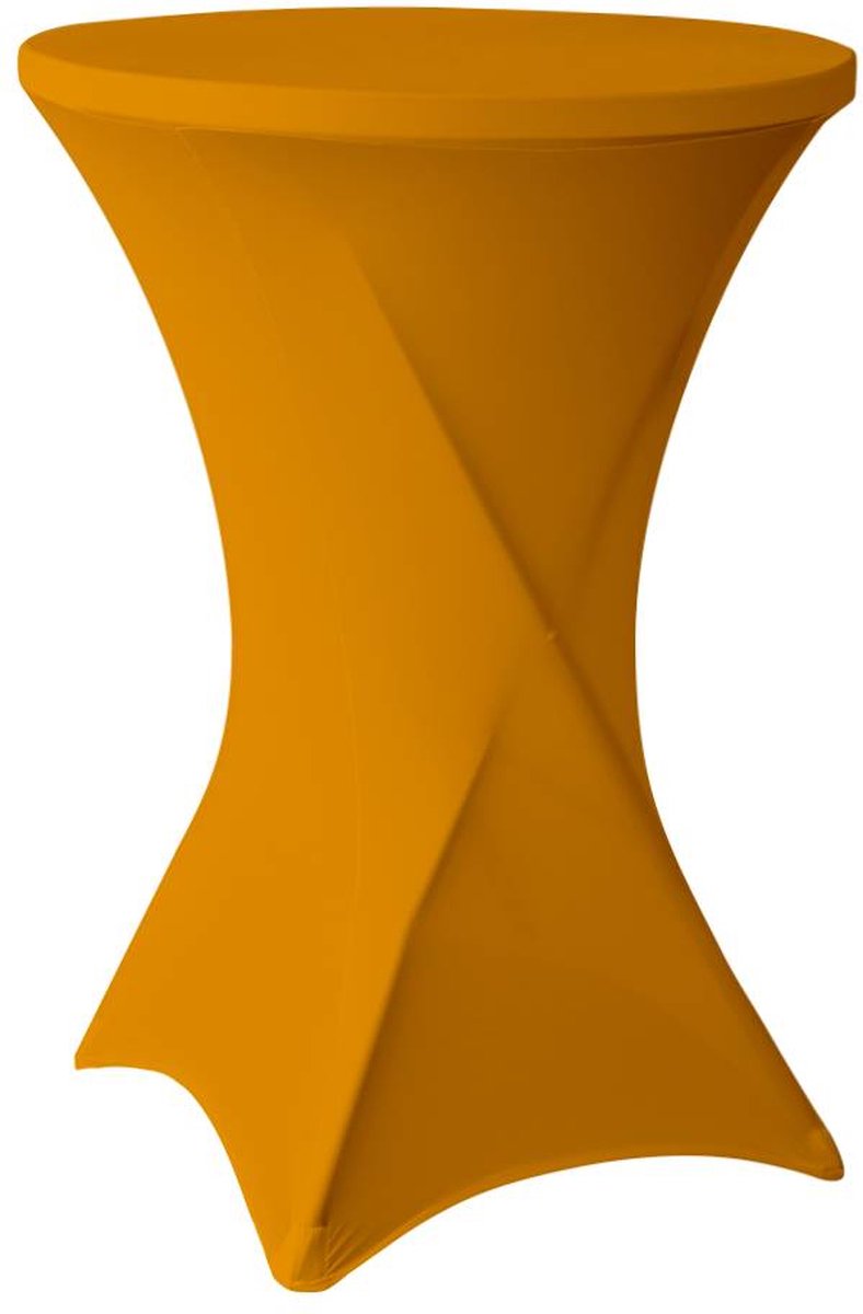 Statafelrok Goud / Oker 80cm - Statafelhoes - Tafelrok - ∅80-85x110cm - Tafelrokkenshop.nl