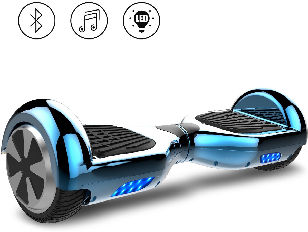 Tailwind Self Balancing Smart Hoverboard Balance Scooter 6.5 inch/ Bluetooth-speakers / LED Verlichting /speciaal ontwerp - Blauw Chroom