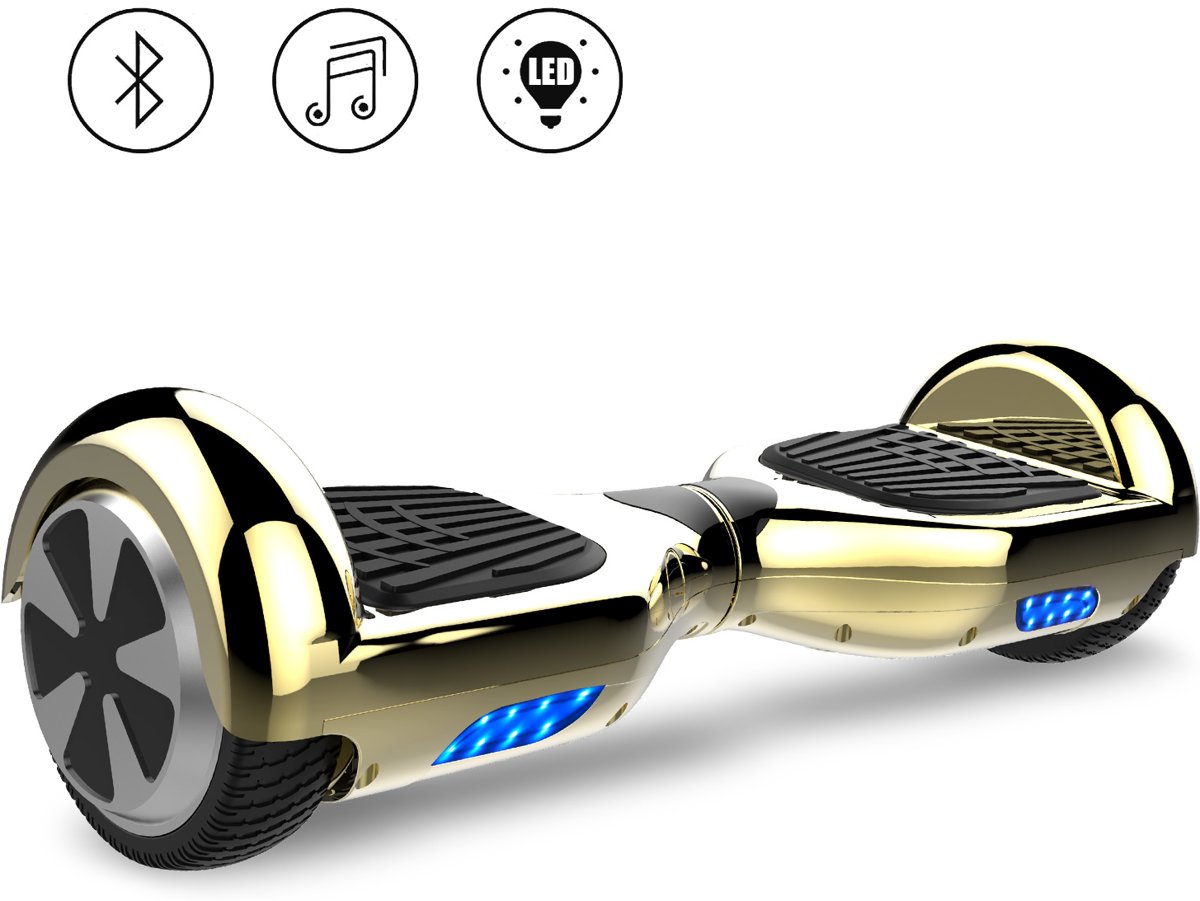 Tailwind Self Balancing Smart Hoverboard Balance Scooter 6.5 inch/ Bluetooth-speakers / LED Verlichting /speciaal ontwerp - Goud Chroom