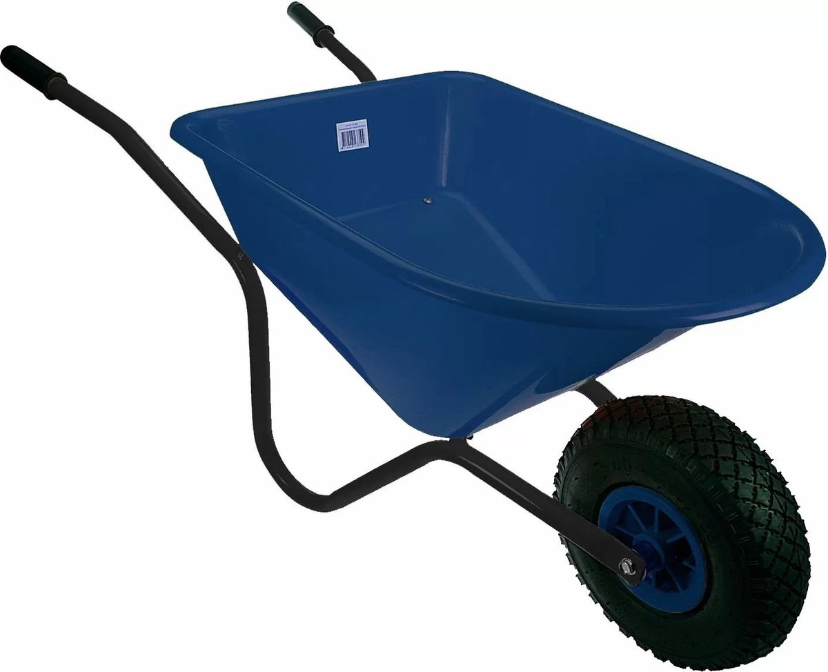   - Kinderkruiwagen met antilekband – Hoogwaardige kwaliteit -Kinderspeelgoed - Metaal/Kunststof - Blauw/Zwart