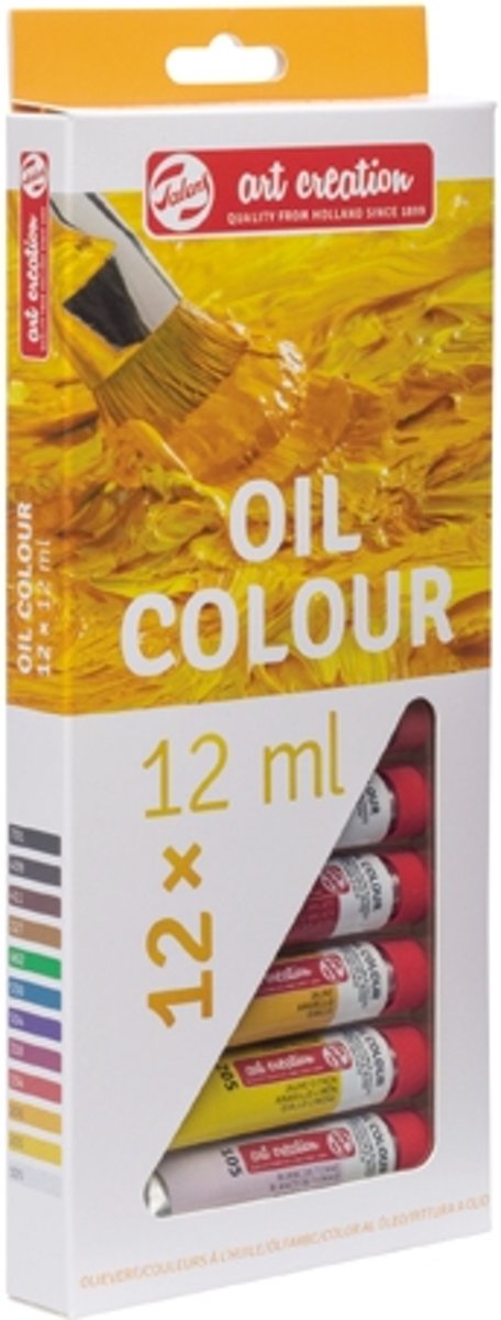 Oil Colour set 12 kleuren 12 ml tubes olieverf