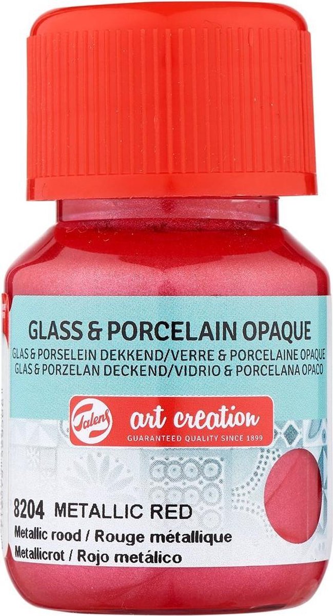 Talens Art Creation Glas & Porselein Dekkend 30 ml 8204 Metallic Rood