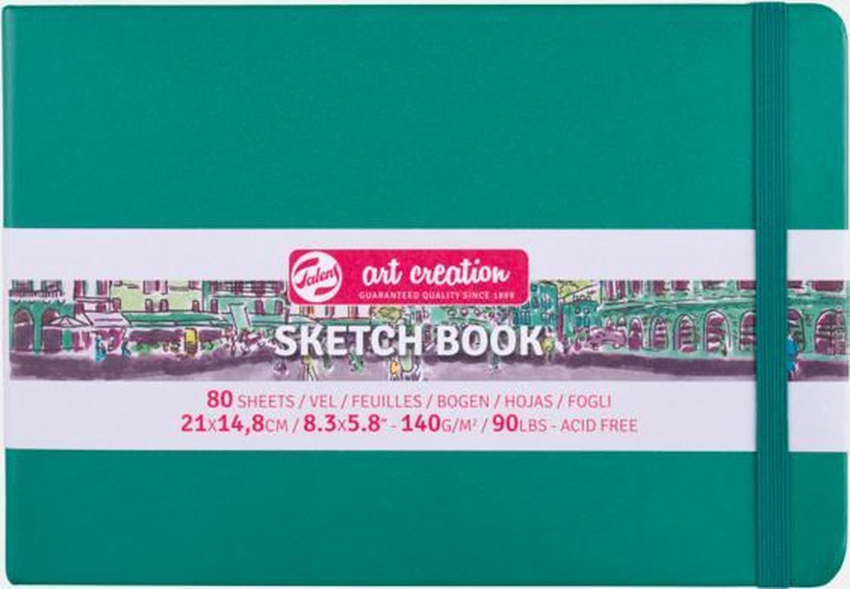   schetsblok 21x14,8cm - 80 vellen - groen