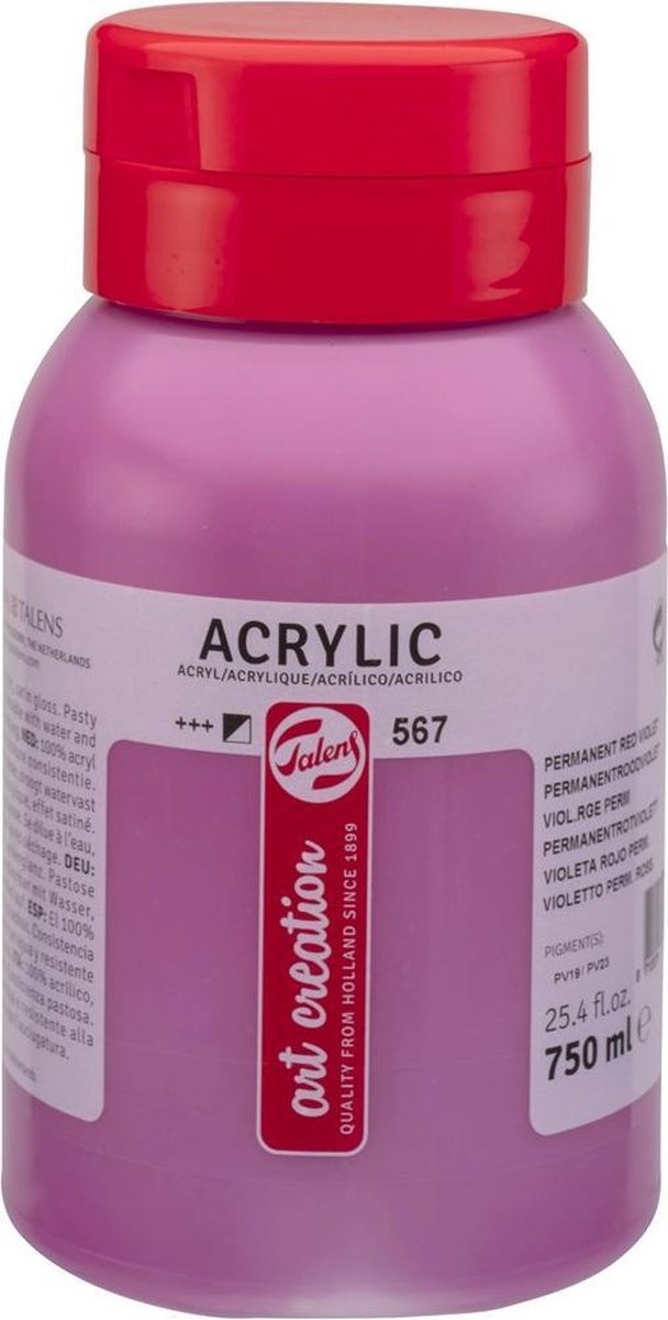 Talens Art creation Acrylverf pot 750mL 567 Permanentroodviolet