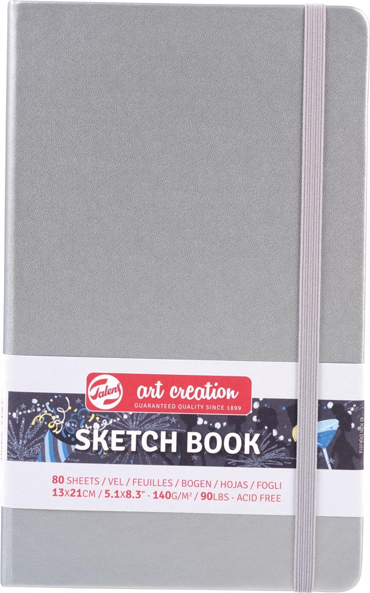 Talens Art Creation schetsboek, shiny silver, ft 13 x 21 cm 5 stuks