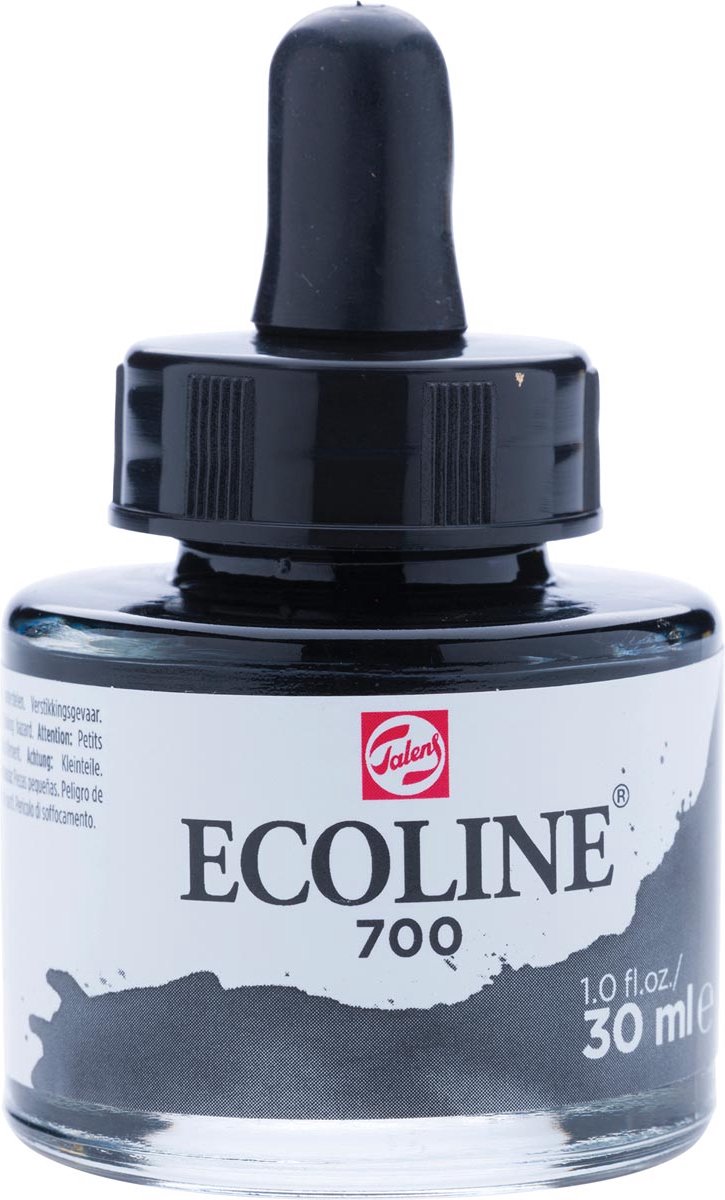 Talens Ecoline waterverf flacon van 30 ml, zwart 3 stuks