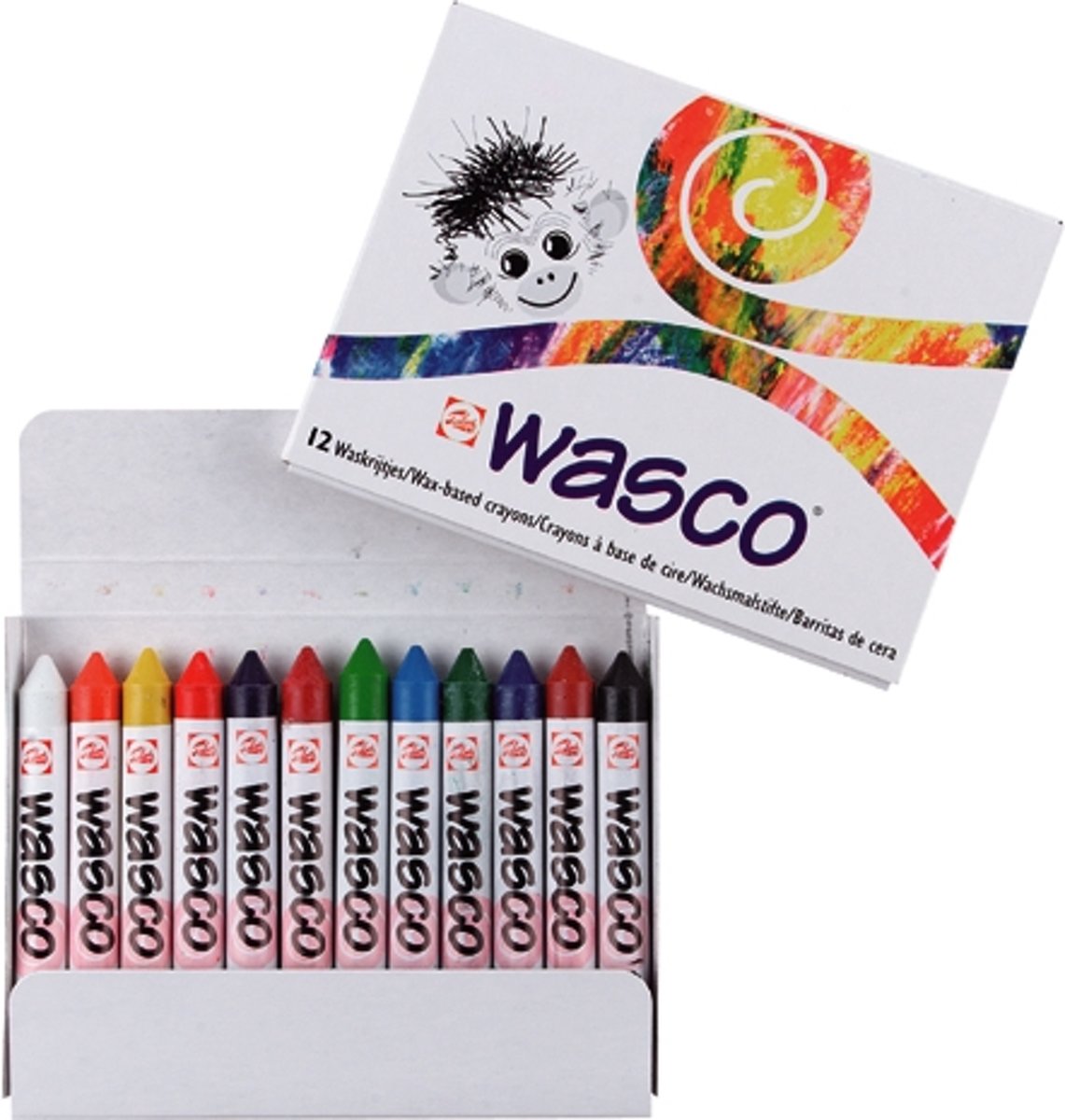 Wasco set 12 kleuren waskrijt