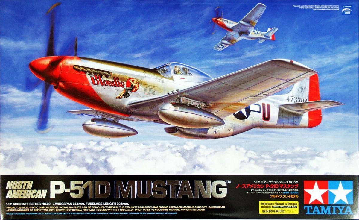 1:32 Tamiya 60322 North American P-51D Mustang  Plastic kit