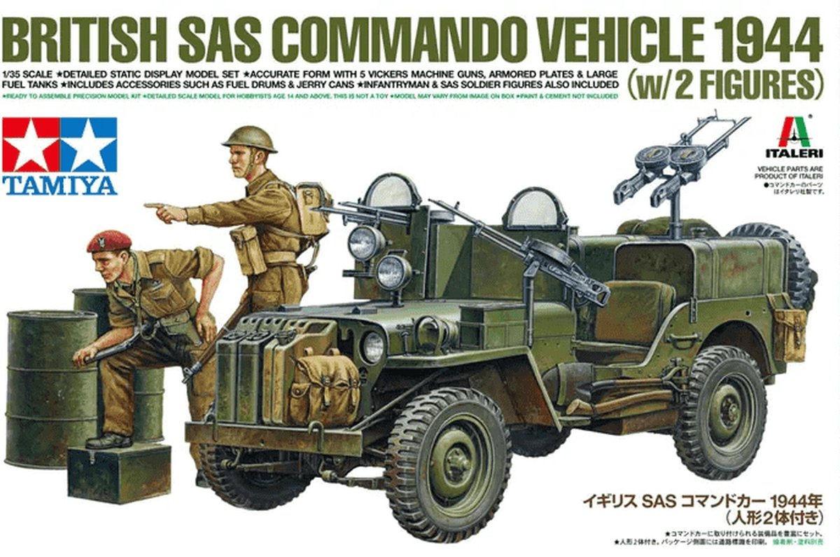 1:35 Tamiya 25423 British SAS Commando Vehicle 1944 - w/2 figures Plastic kit