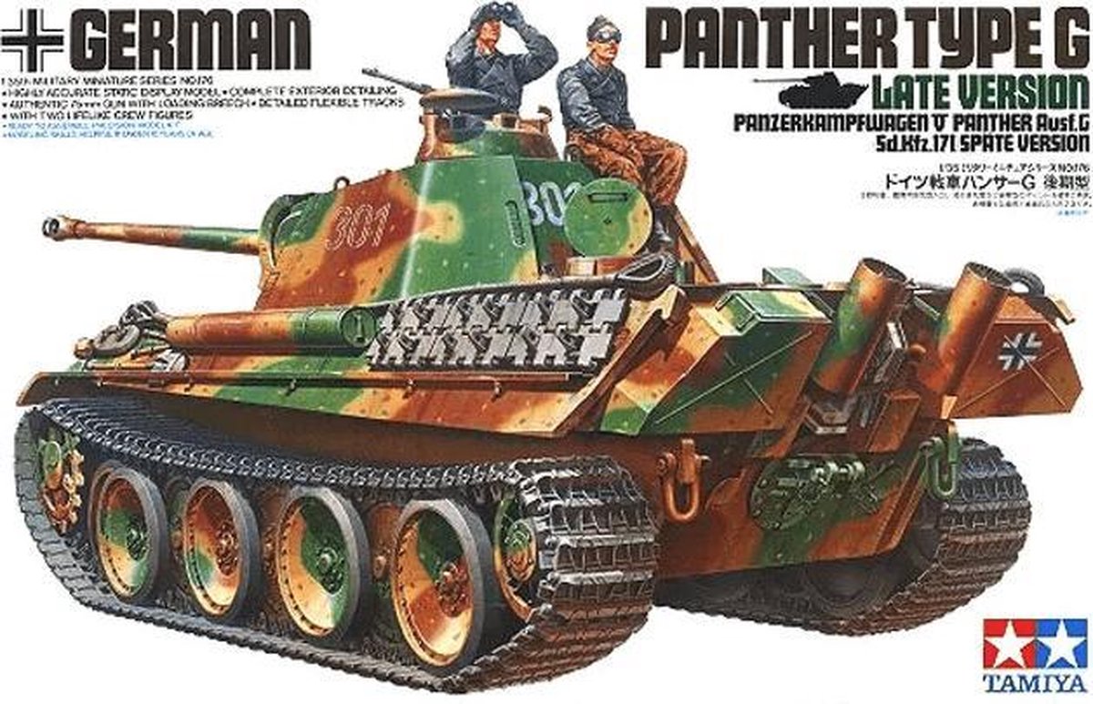 1:35 Tamiya 35176 German SdKfz.171 Panther G Late Vers. w/2 Figures Plastic kit