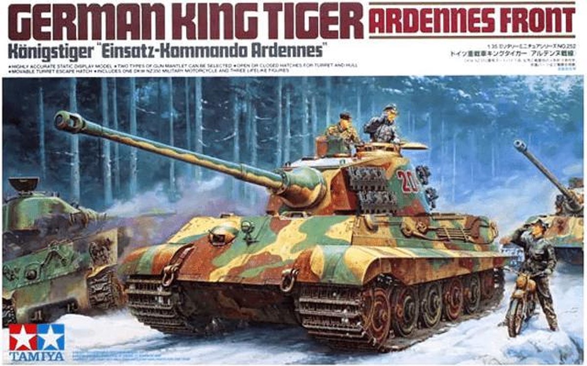 1:35 Tamiya 35252 German Kingtiger Ardennen Fro. w/3 Figures Plastic kit