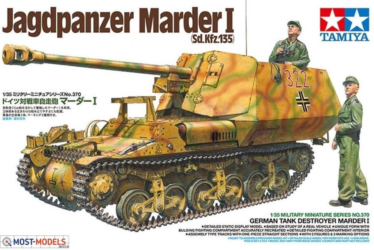 1:35 Tamiya 35370 Dt. Sd.Kfz.135 Marder I Jagdpanzer Tank