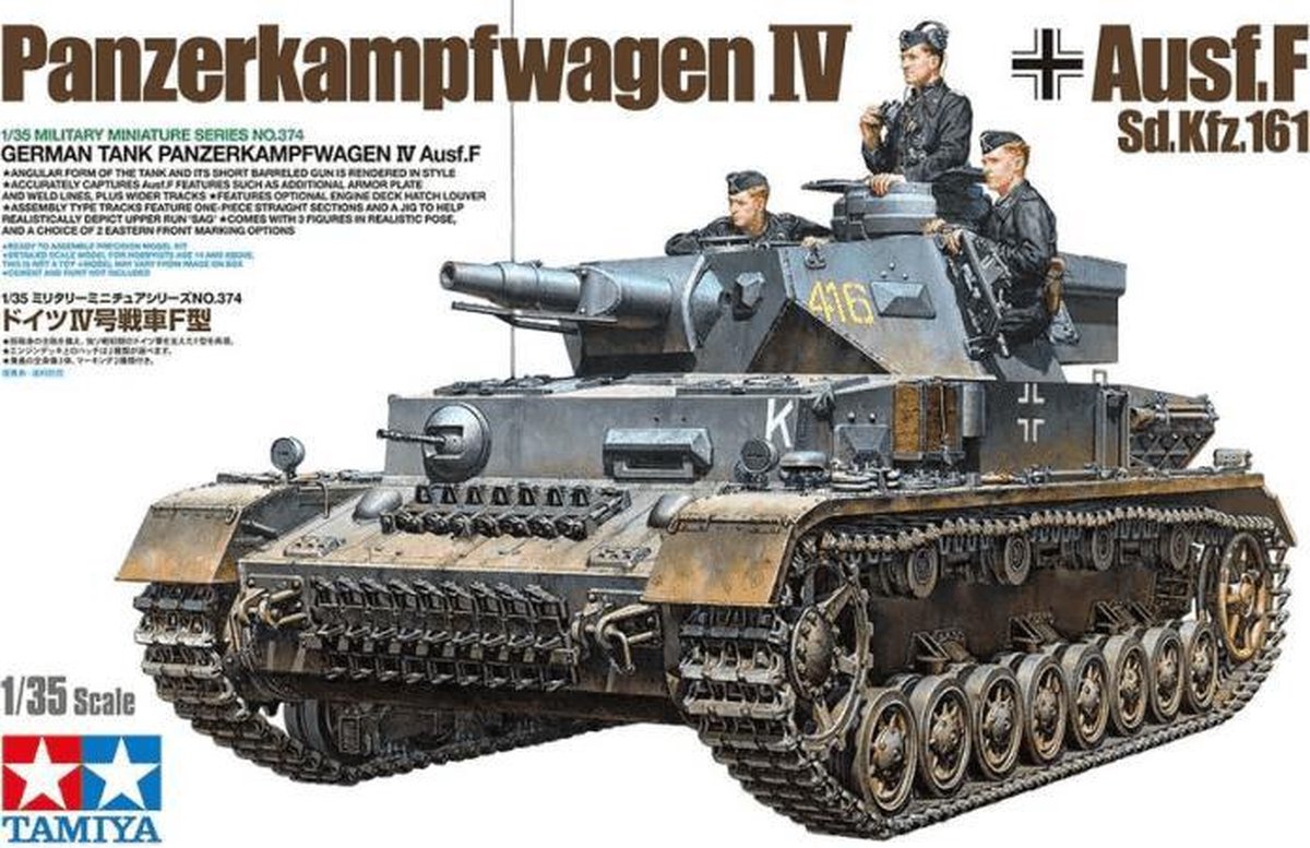 1:35 Tamiya 35374 German Panzerkampfwagen Battle Tank IV F L24/75mm Plastic kit