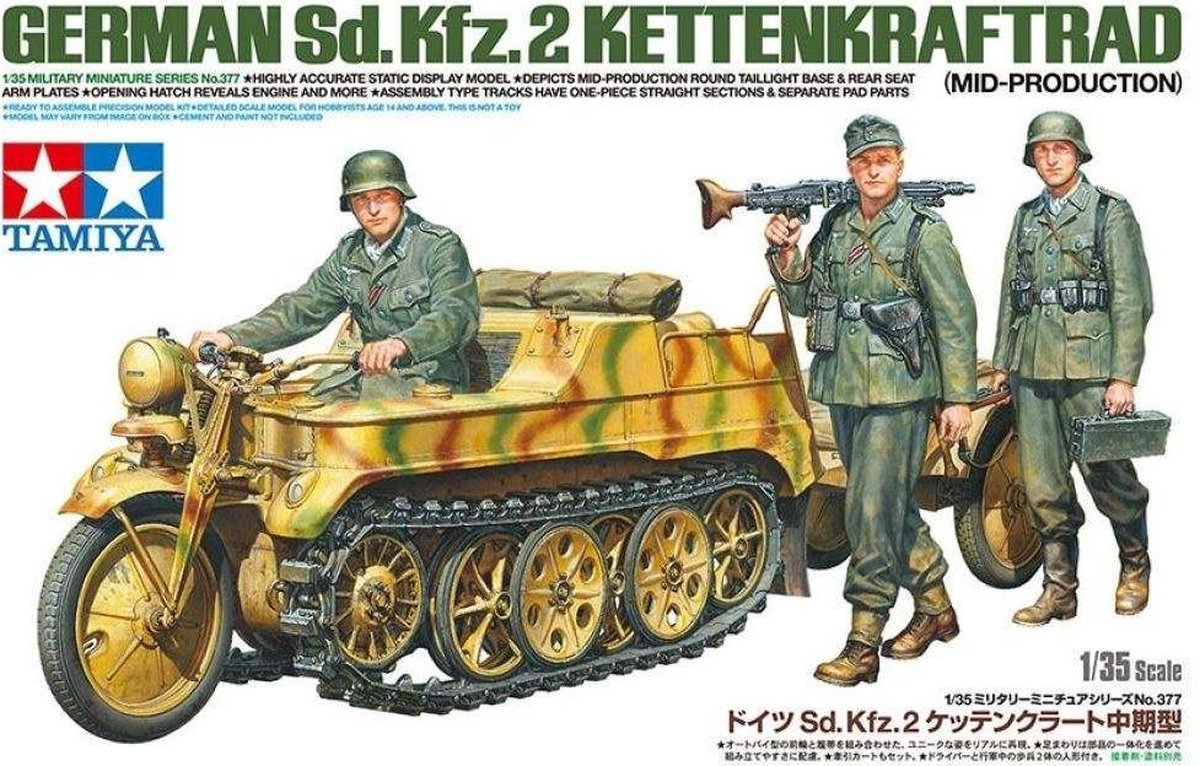 1:35 Tamiya 35377 German Sd.Kfz.2 Kettenkrad - Mid.Production Plastic kit