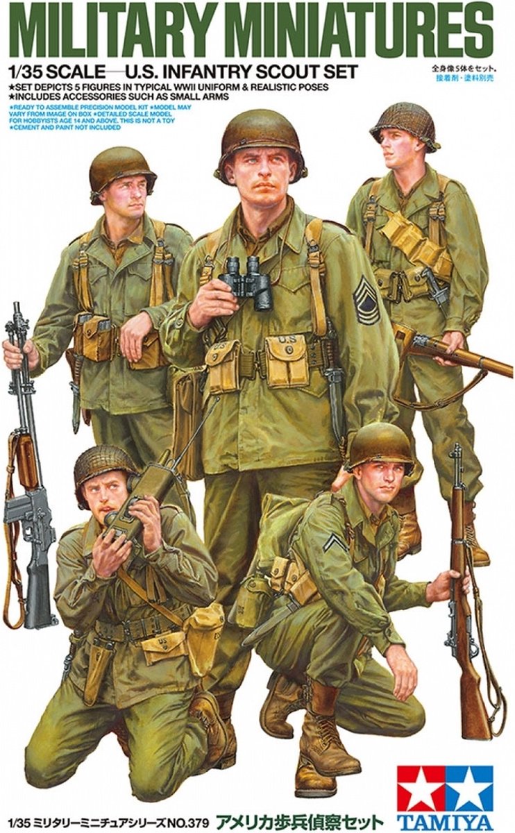 1:35 Tamiya 35379 US Infantry Scout Set  - 5 Figures Plastic kit