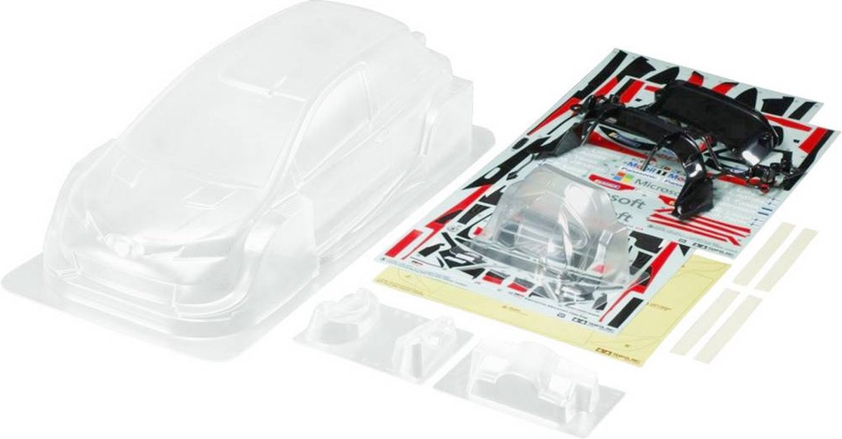 Tamiya 51608 1:10 Body Toyota Gazoo Yaris Ongeverfd, niet gesneden