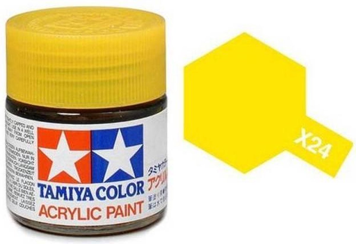 Tamiya 81024 X-24 Yellow Clear - Gloss - Acryl Verf potje