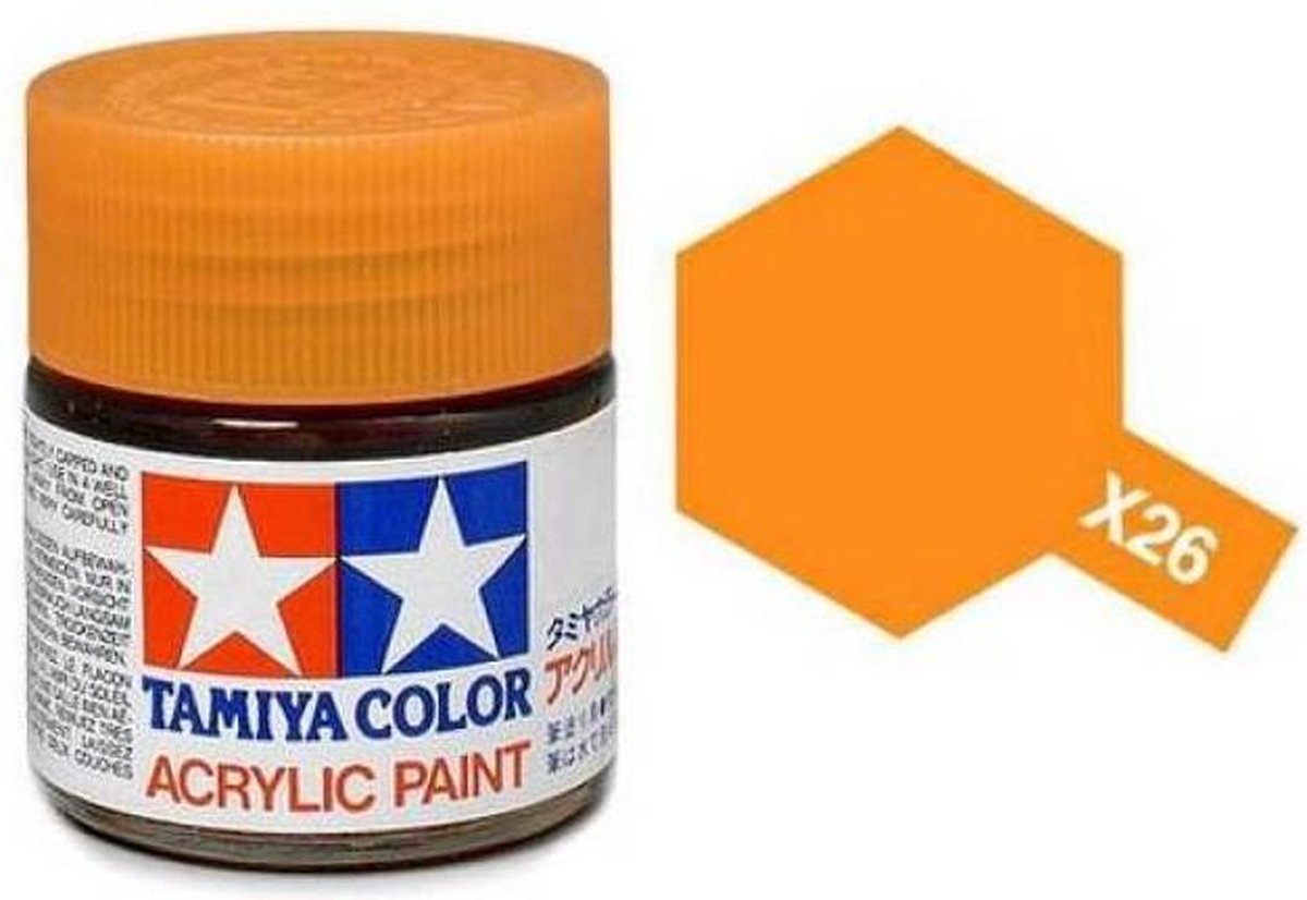 Tamiya 81026 X-26 Orange Clear - Gloss - Acryl Verf potje