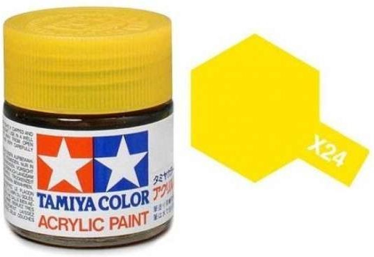 Tamiya 81524 X-24 Yellow Clear - Gloss - Acryl (10ml) Verf potje