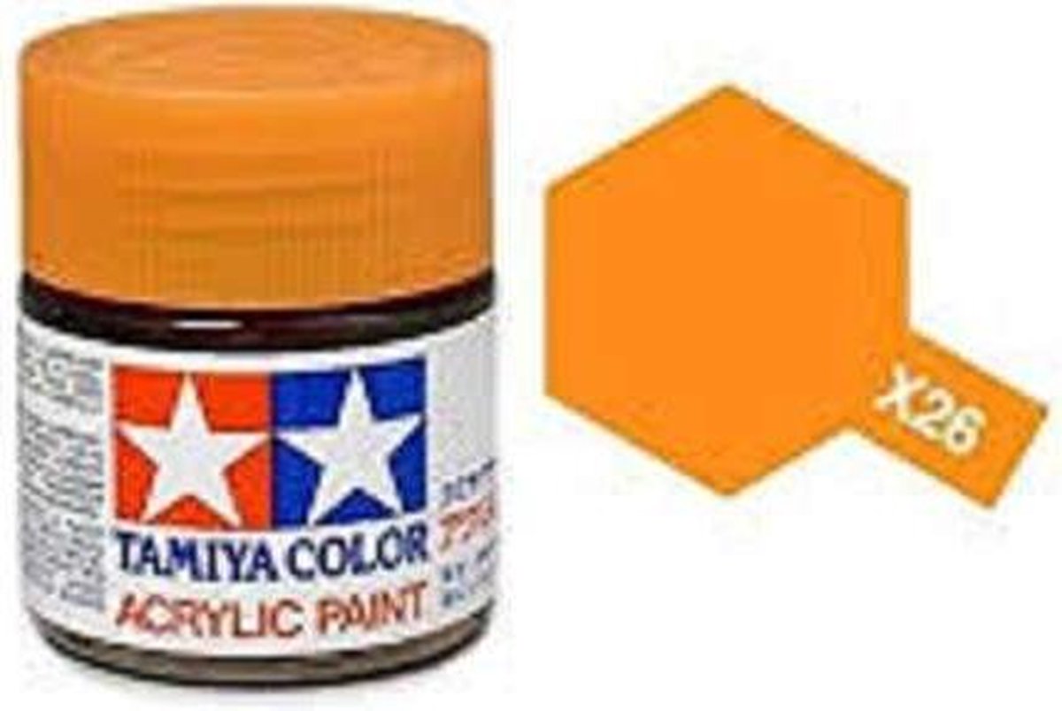 Tamiya 81526 X-26 Orange Clear - Gloss - Acryl (10ml) Verf potje