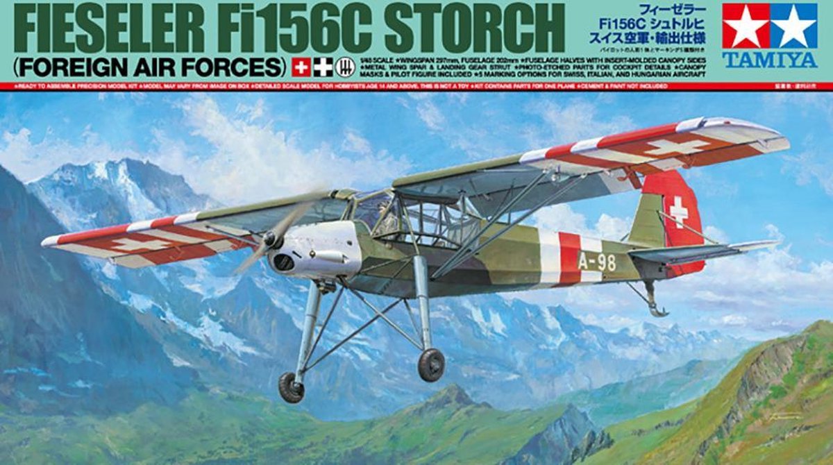 Tamiya Fieseler Fi 156C Storch + Tamiya lijm