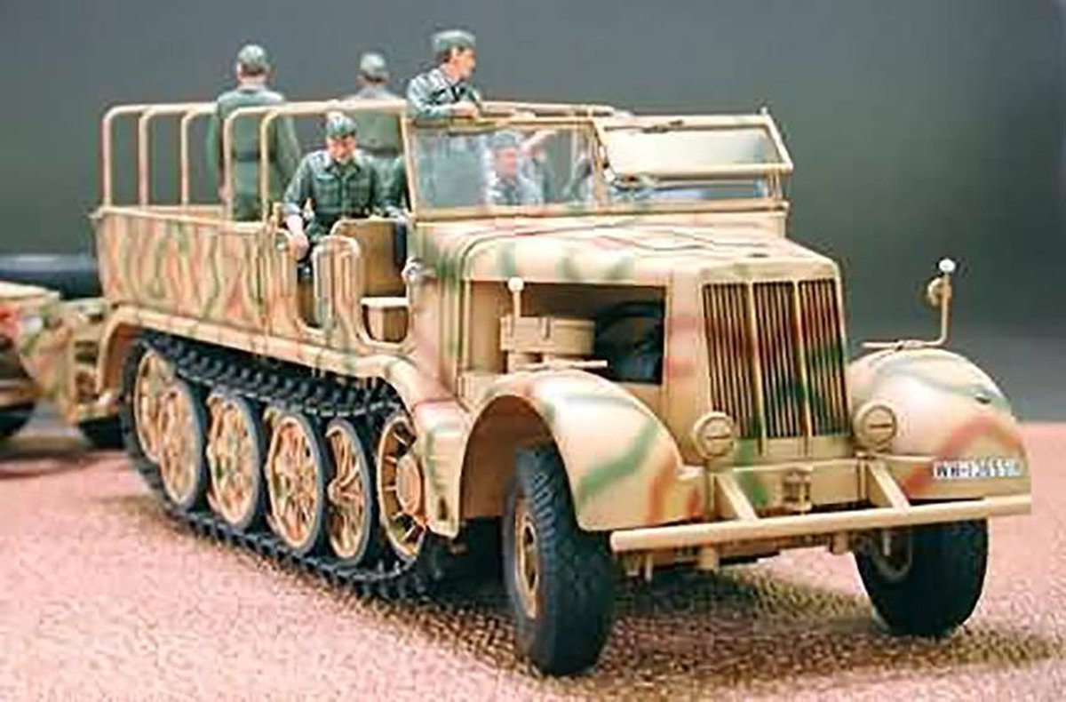 Tamiya German 18 ton Heavy Half-Track FAMO & Tank Transporter Sd.Ah.116 + Tamiya lijm