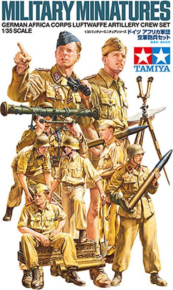 Tamiya German Artillery Crew Set - Africa Corps Luftwaffe + Tamiya lijm