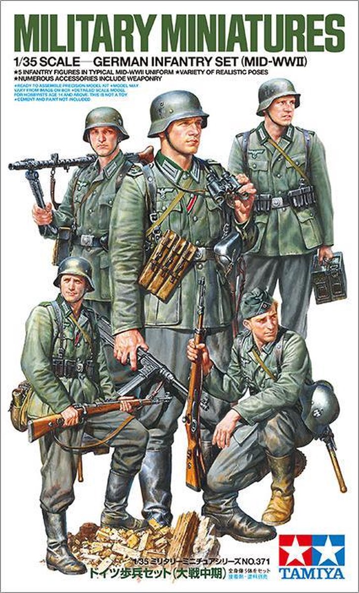 Tamiya German Infantry Set (Mid-WWII) + Tamiya lijm