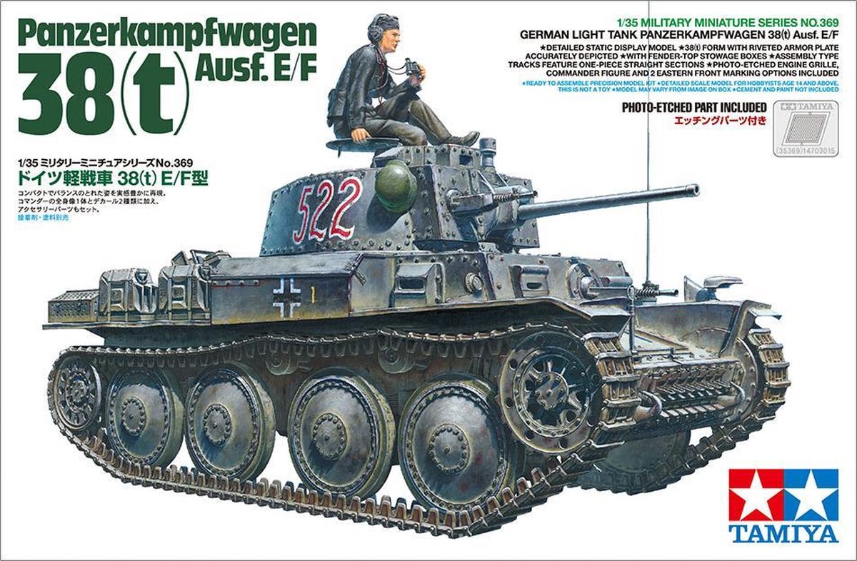 Tamiya German Light Tank Panzerkampfwagen 38(t) Ausf. E/F + Tamiya lijm